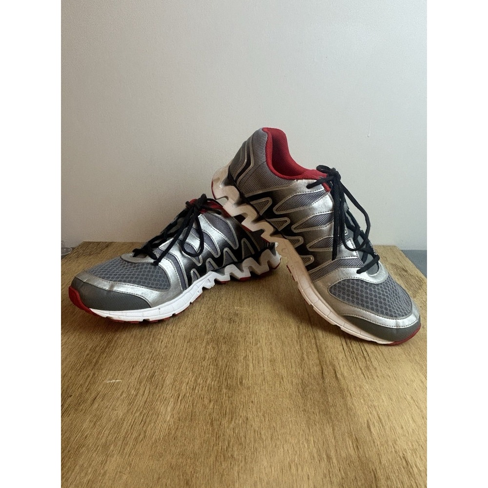 Reebok Men's Zigtech Gray Silver Running Shoes Size 13